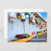 グロスターMAのロブスターの建物ブイ ポストカード (正面/裏面)