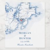 グロスターMA宛先ウェディングエレガント ワインラベル (シングルラベル)