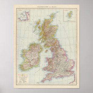 グロスブリタニエン, Irland – アイルランドの地図 ポスター