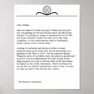 グロスポインテハイ懇親会レター ポスター