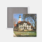 グロスポイントライトハウス、イリノイ州マグネット マグネット (正面/裏面)