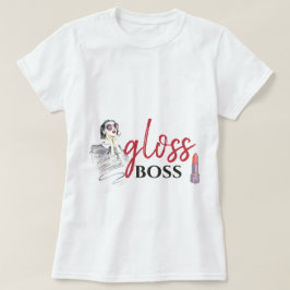 グロスモダンボスガールブラックレッドおもしろいワールドアート Tシャツ