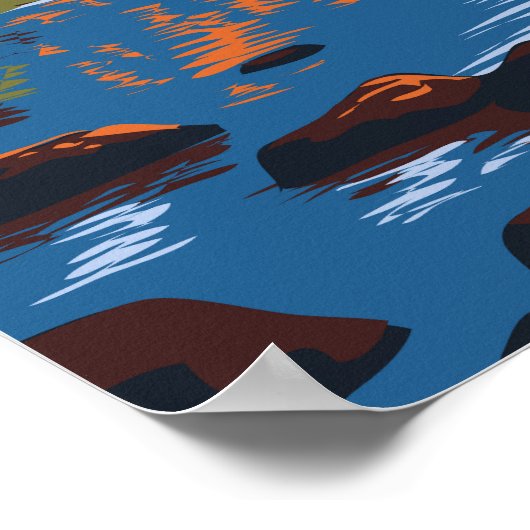 グロスモーヌ国立公園カナダ旅行芸術ヴィンテージ ポスター (角)