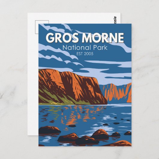 グロスモーヌ国立公園カナダ旅行芸術ヴィンテージ ポストカード (正面/裏面)