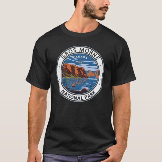 グロスモーヌ国立公園カナダ旅行芸術ヴィンテージ Tシャツ (正面)