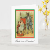 グロスヴォム·クランプス！ヨーロッパ伝統的のクリスマス カード (黄色い花)