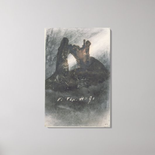 グロズ・ネズ、ジャージー、またはアーチの廃墟 キャンバスプリント (正面)