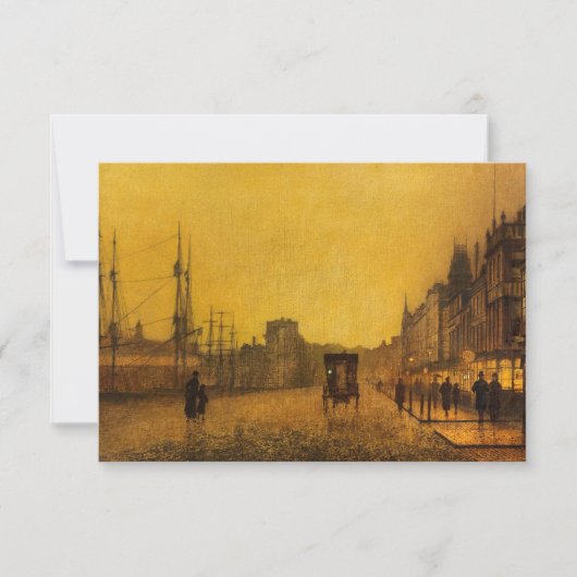 グロック波止場、グラスゴーby John Atkinson Grimshaw サンキューカード (正面)