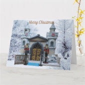 グロットクラッカーとくるみクラッカー付きクリスマスカード カード (黄色い花)