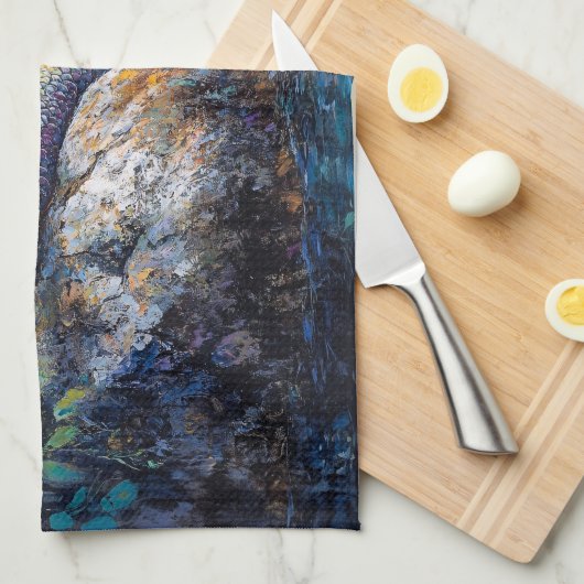 グロットーのマーメイド絵を描ズ キッチンタオル (四つ折り)