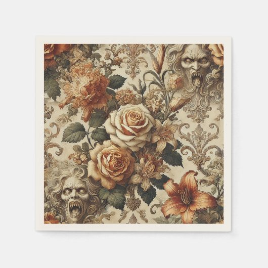グロテスクなエレガンス – ゴシックビクトリアン様式 スタンダードカクテルナプキン (正面)