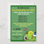 グロテスクなハロウィンパーティーの食事 招待状 (裏面)