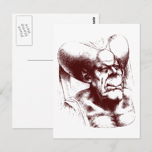 グロテスクな女性 ポストカード (正面/裏面)