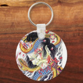 グロテスク&スネークタトゥーデザイン キーホルダー (正面)