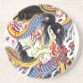 グロテスク&スネークタトゥーデザイン コースター