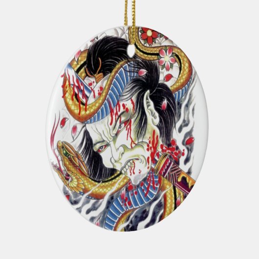 グロテスク&スネークタトゥーデザイン セラミックオーナメント (右)