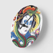 グロテスク&スネーク ラウンド壁時計 (傾斜)