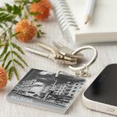 グロドノベラルーシ市街並み建築シティビュー キーホルダー (正面右)