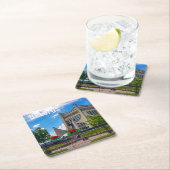 グロドノベラルーシ市街並み建築シティビュー スクエアペーパーコースター (インサイチュ)