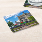 グロドノベラルーシ市街並み建築シティビュー スクエアペーパーコースター (アングル)