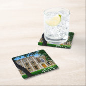 グロドノベラルーシ市街並み建築シナゴーグ スクエアペーパーコースター (インサイチュ)