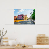 グロドノベラルーシ建築都市の街並み通り ポスター (キッチン)