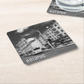 グロドノ ベラルーシ 都市景観 建築 都市ビュー スクエアペーパーコースター (アングル)