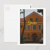 グロドンベラルーシ建築通り建物 ポストカード (正面/裏面)