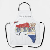 グロニンゲンオランダレトロマップオランダヴィンテージ エプロン (正面)