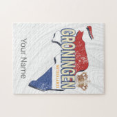 グロニンゲンオランダレトロマップオランダヴィンテージ ジグソーパズル (横)