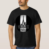 グロバリ パリ エッフェル塔 黒と白 Tシャツ (正面)