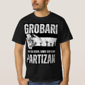 グロバリ パルチザン 黒 白 Tシャツ (正面)