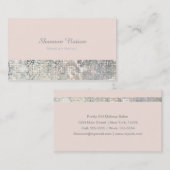 グロマシー シークイン グリッター ブラッシュ ピンク ビジネス カード (正面/裏面)