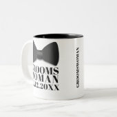 グロムスウーマン結婚式の引き出物タキシードボウタイ ツートーンマグカップ (正面左)