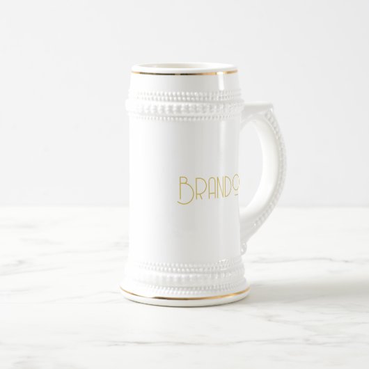 グロムスパーソナライズされたマンギフト22oz金ゴールドビアスタイン ビールジョッキ (正面右)