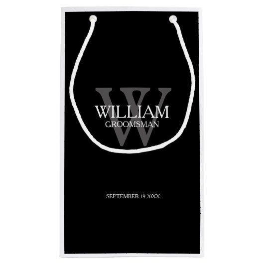 グロムスマパーソナライズされたンモダンシック小抱き枕 スモールペーパーバッグ (裏面)