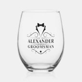 グロムスマンのブラックタイショット ステムなしワイングラス (正面)