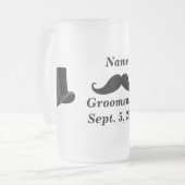 グロムスマンの口ひげとトップハット曇りガラスのマグカップ フロストグラスビールジョッキ (正面左)