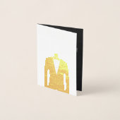 グロムスマンまたは花婿介添人提案招待状金ゴールド 箔カード (正面)