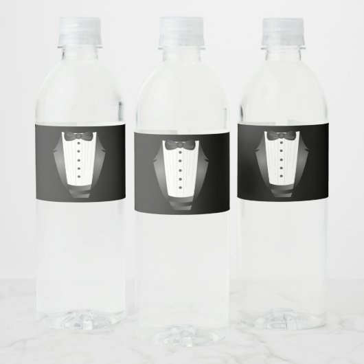グロムスマンチームグルームブラックtuxedoバチュラーパーティ ペットボトルラベル (ボトル)