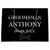 グロムスマントブラックエレガント名前をカスタムするギフト結婚ズ ラージペーパーバッグ (正面)