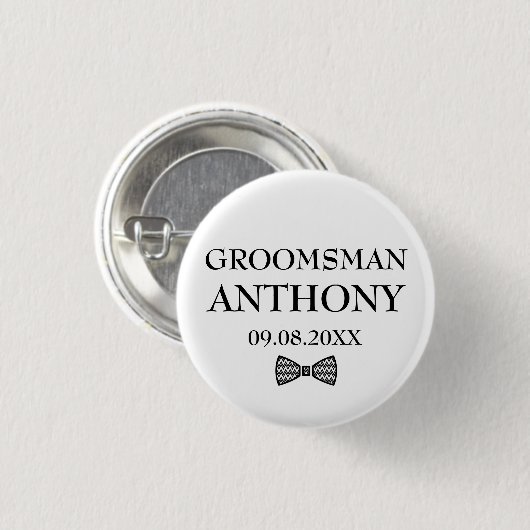 グロムスマントブラックエレガント名前をカスタムするギフト結婚ズ 缶バッジ (正面&裏面)