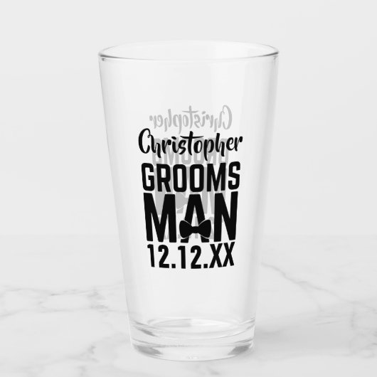 グロムスマンネーム結婚式の引き出物ビアグラス タンブラーグラス (正面)