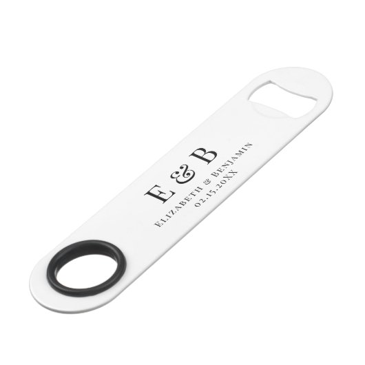 グロムスマンパーソナライズされたギフト黒モノグラム結婚ズ スピード栓抜き (裏面アングル)