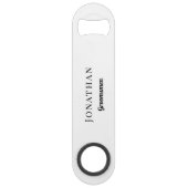 グロムスマンパーソナライズされたギフト黒モノグラム結婚ズ スピード栓抜き (正面)