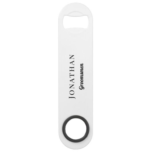 グロムスマンパーソナライズされたギフト黒モノグラム結婚ズ スピード栓抜き (正面)