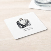 グロムスマンパーソナライズされたコースターギフト スクエアペーパーコースター (アングル)