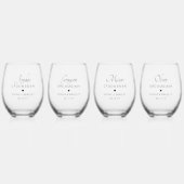 グロムスマンパーソナライズされたネーム結婚式パーティー ステムなしワイングラス (正面)