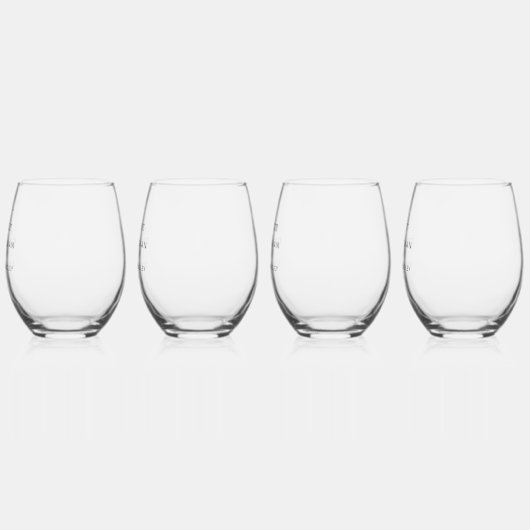 グロムスマンパーソナライズされたネーム結婚式パーティー ステムなしワイングラス (左)