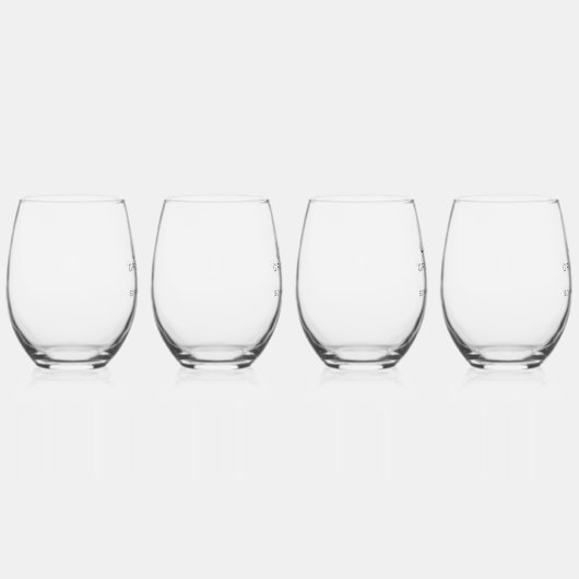 グロムスマンパーソナライズされたネーム結婚式パーティー ステムなしワイングラス (右)